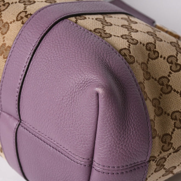 Very Good Condition GUCCI Hand Bag Tote Bag GG Canvas Soho Lilac 353122 Used 4a001694