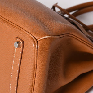 Very Good Condition HERMES Handbag Birkin 35 Togo Gold Silver Hardware □E Stamp Used 4a001697