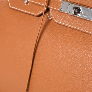 Very Good Condition HERMES Handbag Birkin 35 Togo Gold Silver Hardware □E Stamp Used 4a001697