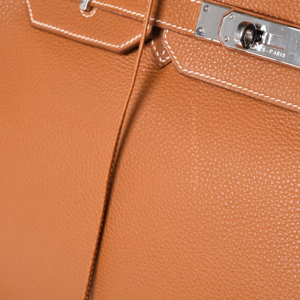Very Good Condition HERMES Handbag Birkin 35 Togo Gold Silver Hardware □E Stamp Used 4a001697