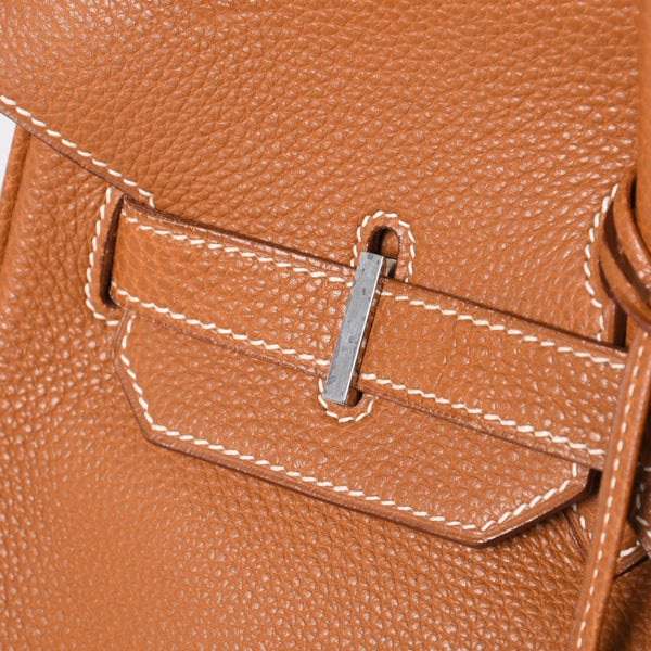 Very Good Condition HERMES Handbag Birkin 35 Togo Gold Silver Hardware □E Stamp Used 4a001697