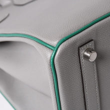 画像をギャラリービューアに読み込む, 新品同様 SPO HERMES エルメス バーキン30 ハンドバッグ ヴォーエプソン グレー グリーン マットシルバー金具 C刻印 中古 4a002000