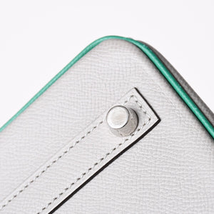 新品同様 SPO HERMES エルメス バーキン30 ハンドバッグ ヴォーエプソン グレー グリーン マットシルバー金具 C刻印 中古 4a002000