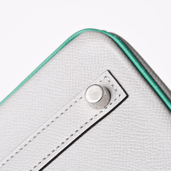 新品同様 SPO HERMES エルメス バーキン30 ハンドバッグ ヴォーエプソン グレー グリーン マットシルバー金具 C刻印 中古 4a002000