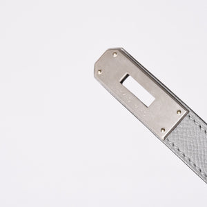 新品同様 SPO HERMES エルメス バーキン30 ハンドバッグ ヴォーエプソン グレー グリーン マットシルバー金具 C刻印 中古 4a002000