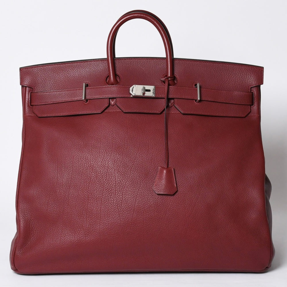 極美品 HERMES エルメス Haut a Courroies オータクロア55 ハンドバッグ トゴ ルージュアッシュ シルバー金具 □E刻印 中古 4a001699