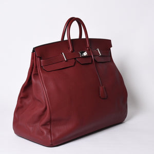 極美品 HERMES エルメス Haut a Courroies オータクロア55 ハンドバッグ トゴ ルージュアッシュ シルバー金具 □E刻印 中古 4a001699