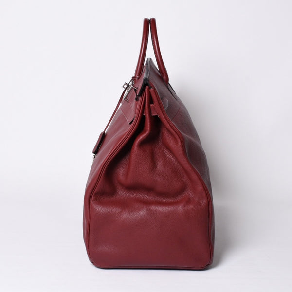 極美品 HERMES エルメス Haut a Courroies オータクロア55 ハンドバッグ トゴ ルージュアッシュ シルバー金具 □E刻印 中古 4a001699