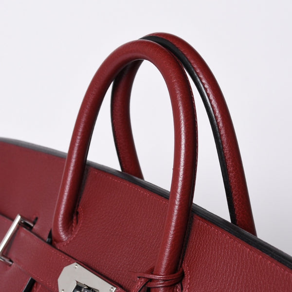 極美品 HERMES エルメス Haut a Courroies オータクロア55 ハンドバッグ トゴ ルージュアッシュ シルバー金具 □E刻印 中古 4a001699