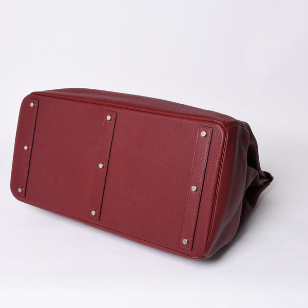 極美品 HERMES エルメス Haut a Courroies オータクロア55 ハンドバッグ トゴ ルージュアッシュ シルバー金具 □E刻印 中古 4a001699