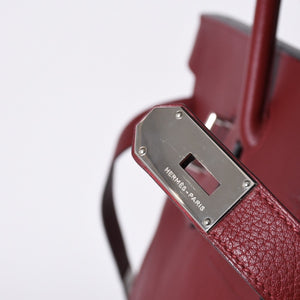 極美品 HERMES エルメス Haut a Courroies オータクロア55 ハンドバッグ トゴ ルージュアッシュ シルバー金具 □E刻印 中古 4a001699