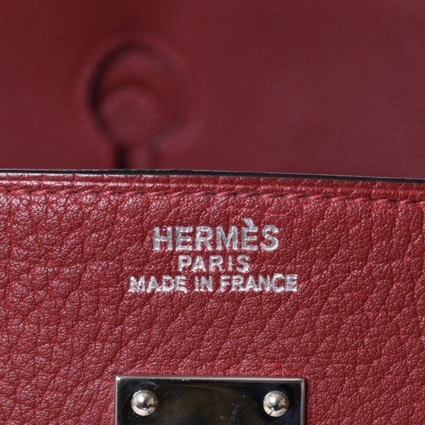 極美品 HERMES エルメス Haut a Courroies オータクロア55 ハンドバッグ トゴ ルージュアッシュ シルバー金具 □E刻印 中古 4a001699