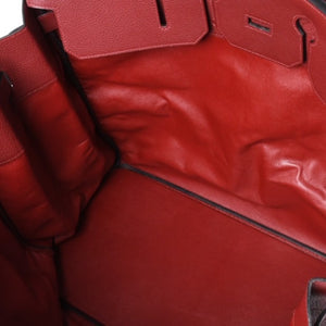 極美品 HERMES エルメス Haut a Courroies オータクロア55 ハンドバッグ トゴ ルージュアッシュ シルバー金具 □E刻印 中古 4a001699