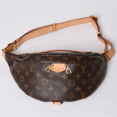 極美品 LOUIS VUITTON ルイ ヴィトン バムバッグMM ショルダーバッグ M43644 ブラウン モノグラムキャンバス レザー ゴールド金具 中古 4a001233