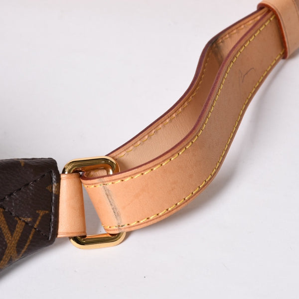 極美品 LOUIS VUITTON ルイ ヴィトン バムバッグMM ショルダーバッグ M43644 ブラウン モノグラムキャンバス レザー ゴールド金具 中古 4a001233