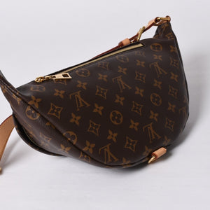 極美品 LOUIS VUITTON ルイ ヴィトン バムバッグMM ショルダーバッグ M43644 ブラウン モノグラムキャンバス レザー ゴールド金具 中古 4a001233
