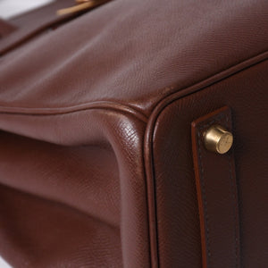 HERMES エルメス オータクロア 32 ハンドバッグ ハバナ クシュベル ゴールド金具 レディース □A刻印 美品 中古 4a001698