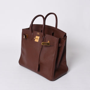 HERMES エルメス オータクロア 32 ハンドバッグ ハバナ クシュベル ゴールド金具 レディース □A刻印 美品 中古 4a001698