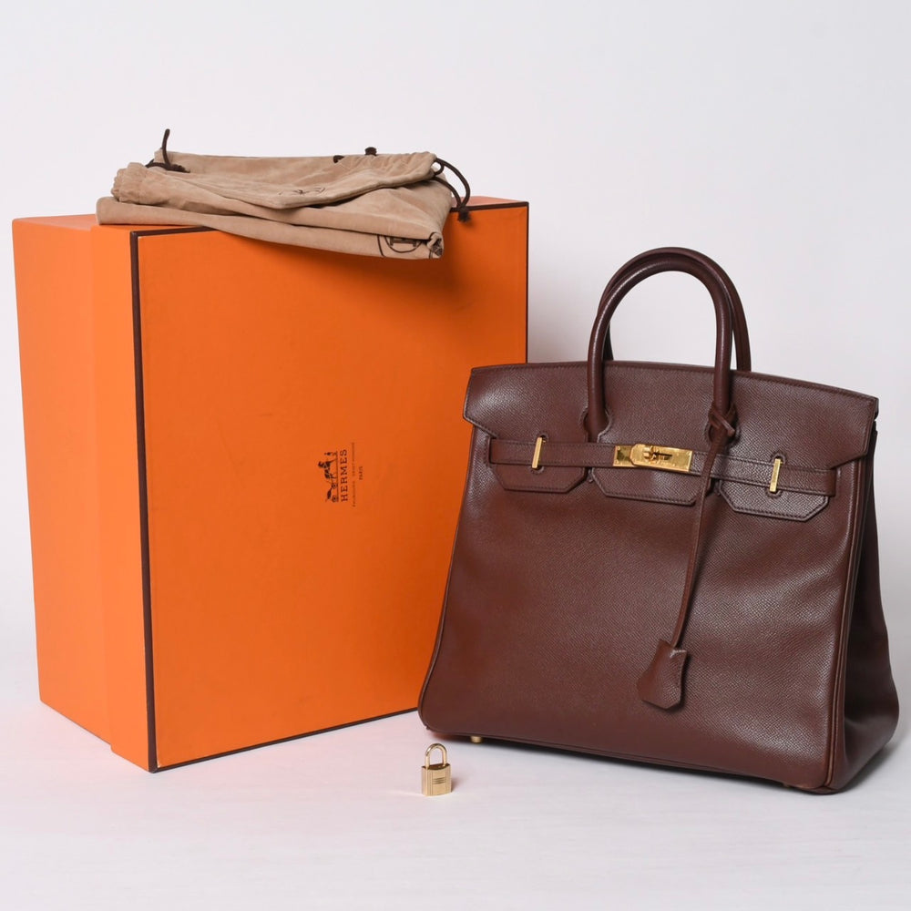 HERMES エルメス オータクロア 32 ハンドバッグ ハバナ クシュベル ゴールド金具 レディース □A刻印 美品 中古 4a001698