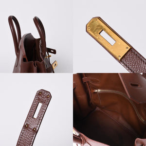 HERMES エルメス オータクロア 32 ハンドバッグ ハバナ クシュベル ゴールド金具 レディース □A刻印 美品 中古 4a001698
