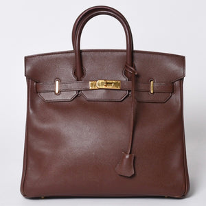 HERMES エルメス オータクロア 32 ハンドバッグ ハバナ クシュベル ゴールド金具 レディース □A刻印 美品 中古 4a001698