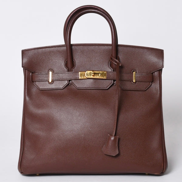 HERMES エルメス オータクロア 32 ハンドバッグ ハバナ クシュベル ゴールド金具 レディース □A刻印 美品 中古 4a001698
