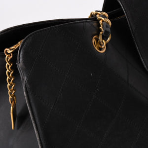 CHANEL Bicolor Super Model Bag Shoulder Bag Coco Mark Calf Black Gold Hardware Good Condition Used 4a001336