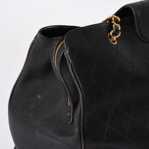 CHANEL Bicolor Super Model Bag Shoulder Bag Coco Mark Calf Black Gold Hardware Good Condition Used 4a001336