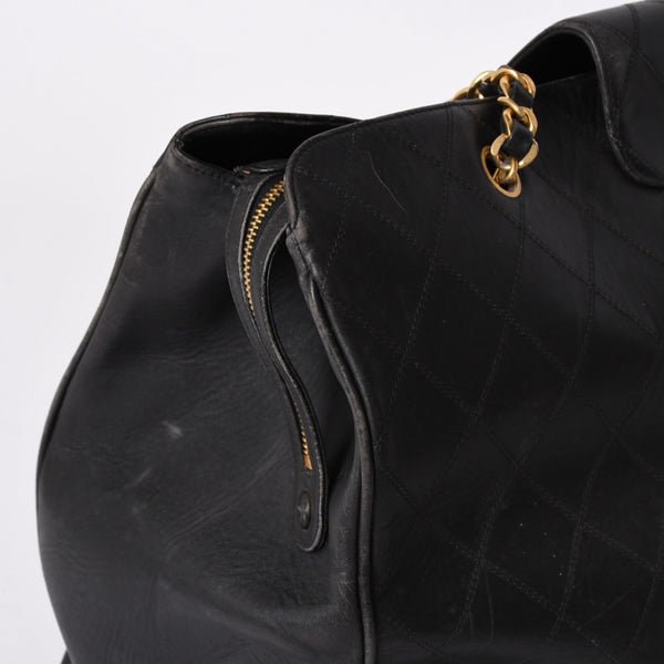 CHANEL Bicolor Super Model Bag Shoulder Bag Coco Mark Calf Black Gold Hardware Good Condition Used 4a001336