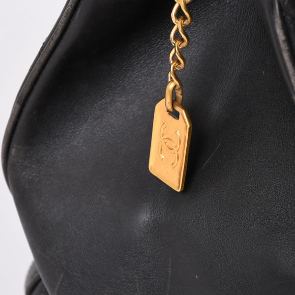 CHANEL Bicolor Super Model Bag Shoulder Bag Coco Mark Calf Black Gold Hardware Good Condition Used 4a001336