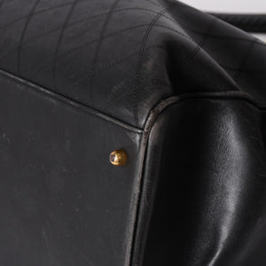 CHANEL Bicolor Super Model Bag Shoulder Bag Coco Mark Calf Black Gold Hardware Good Condition Used 4a001336