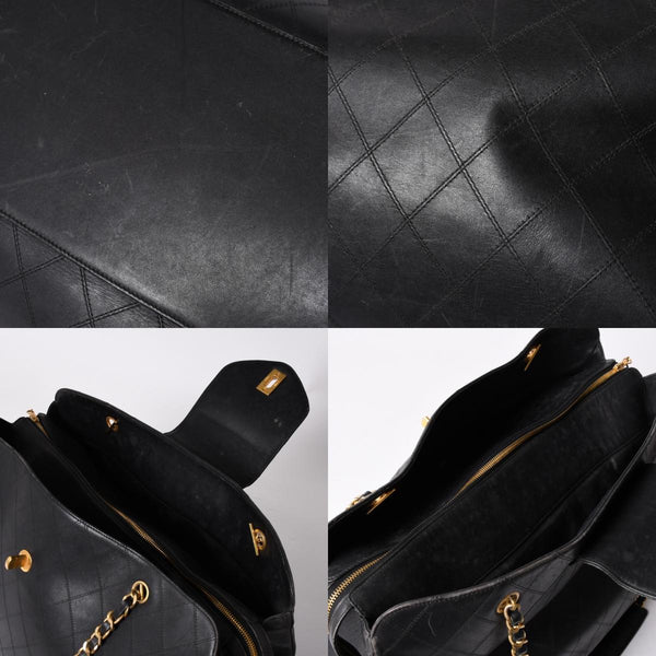 CHANEL Bicolor Super Model Bag Shoulder Bag Coco Mark Calf Black Gold Hardware Good Condition Used 4a001336