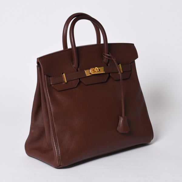 HERMES エルメス オータクロア 32 ハンドバッグ ハバナ クシュベル ゴールド金具 レディース □A刻印 美品 中古 4a001698