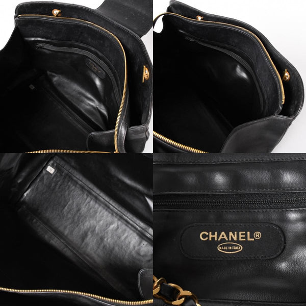 CHANEL Bicolor Super Model Bag Shoulder Bag Coco Mark Calf Black Gold Hardware Good Condition Used 4a001336