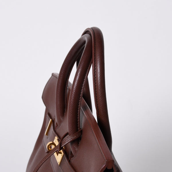 HERMES エルメス オータクロア 32 ハンドバッグ ハバナ クシュベル ゴールド金具 レディース □A刻印 美品 中古 4a001698