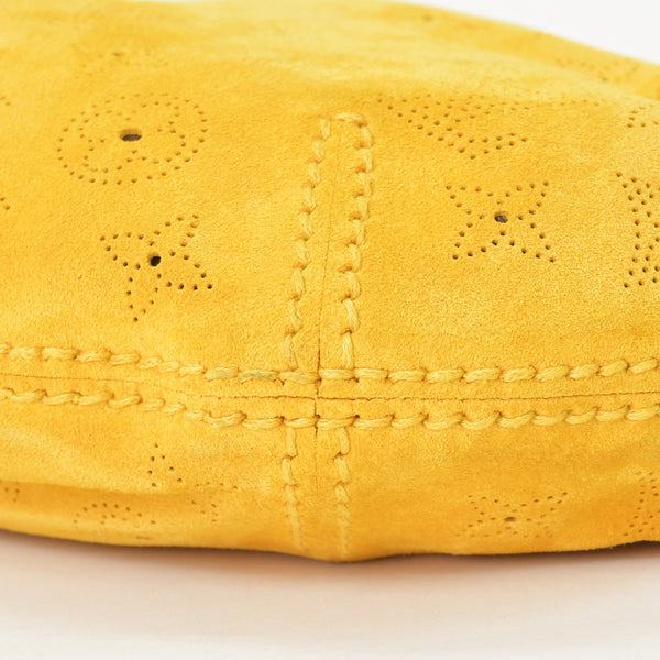 新品同様 LOUIS VUITTON ルイヴィトン ハンドバッグ オナタPM モノグラムスエード イエロー モノグラムマヒナ M95121 スエード 中古 4a001702