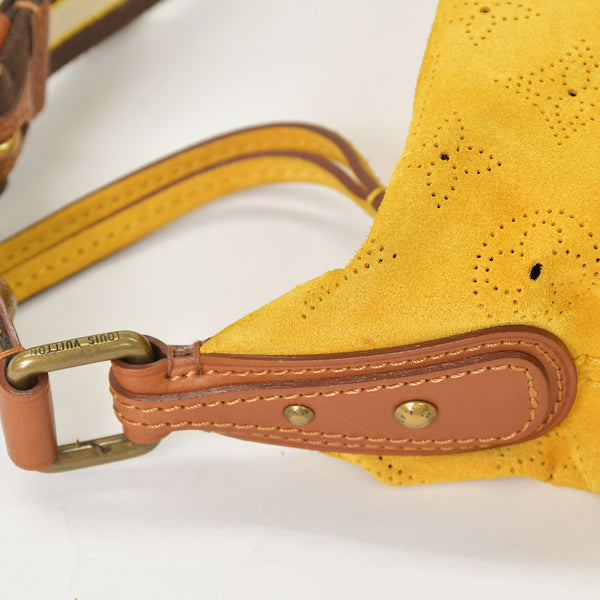 新品同様 LOUIS VUITTON ルイヴィトン ハンドバッグ オナタPM モノグラムスエード イエロー モノグラムマヒナ M95121 スエード 中古 4a001702