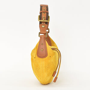 新品同様 LOUIS VUITTON ルイヴィトン ハンドバッグ オナタPM モノグラムスエード イエロー モノグラムマヒナ M95121 スエード 中古 4a001702