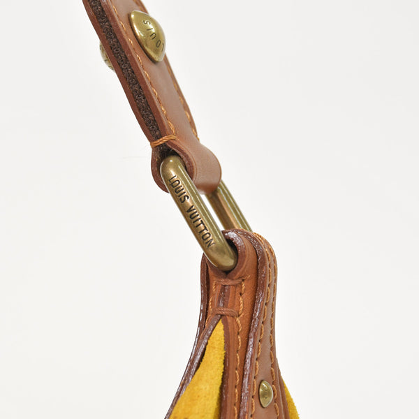 新品同様 LOUIS VUITTON ルイヴィトン ハンドバッグ オナタPM モノグラムスエード イエロー モノグラムマヒナ M95121 スエード 中古 4a001702