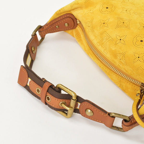 新品同様 LOUIS VUITTON ルイヴィトン ハンドバッグ オナタPM モノグラムスエード イエロー モノグラムマヒナ M95121 スエード 中古 4a001702