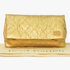 LOUIS VUITTON ルイヴィトン クラッチバッグ ライムライト PM ゴールド シルク ウール ゴールド金具 美品 中古4a001703
