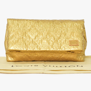 LOUIS VUITTON ルイヴィトン クラッチバッグ ライムライト PM ゴールド シルク ウール ゴールド金具 美品 中古4a001703