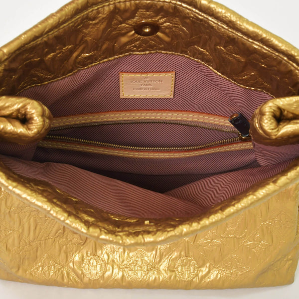 LOUIS VUITTON ルイヴィトン クラッチバッグ ライムライト PM ゴールド シルク ウール ゴールド金具 美品 中古4a001703
