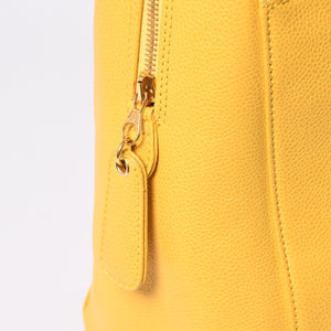 CHANEL シャネル チェーンワンショルダーバッグ 5番台 ココマーク ステッチ キャビアスキン イエロー 美品 中古 4a001235