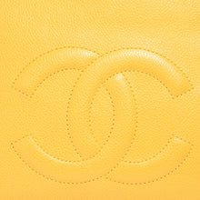画像をギャラリービューアに読み込む, CHANEL シャネル チェーンワンショルダーバッグ 5番台 ココマーク ステッチ キャビアスキン イエロー 美品 中古 4a001235