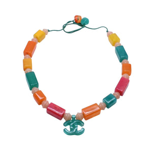 CHANEL Cocomark Necklace Size 41-78cm Plastic Candy Color Multicolor Colored Stone Good Condition Used 4a001458
