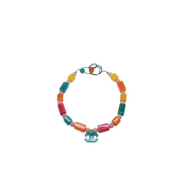 CHANEL Cocomark Necklace Size 41-78cm Plastic Candy Color Multicolor Colored Stone Good Condition Used 4a001458