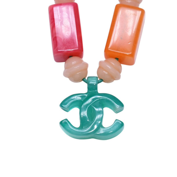 CHANEL Cocomark Necklace Size 41-78cm Plastic Candy Color Multicolor Colored Stone Good Condition Used 4a001458