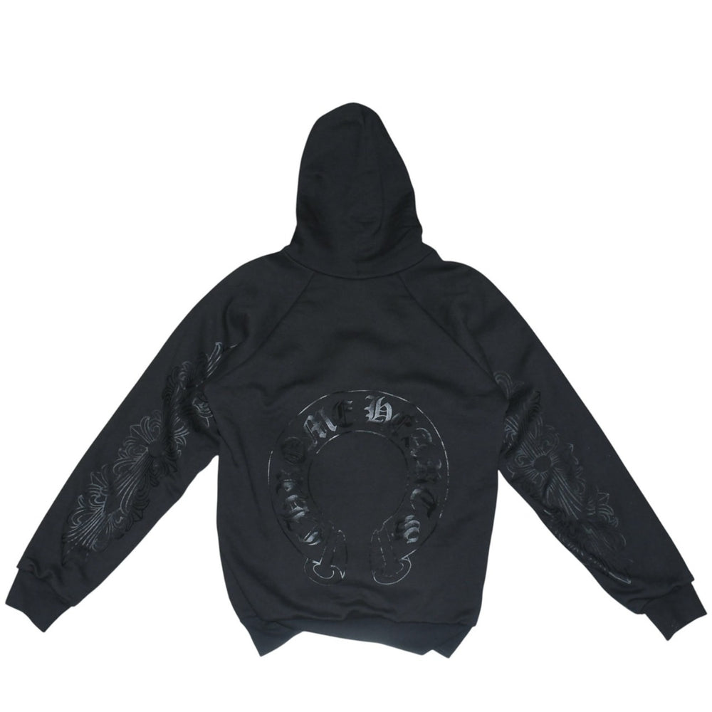 CHROME HEARTS クロムハーツ ダブルフェイス ジップアップフーディー サイズS フローラルクロス ホースシュー オールドモデル 美品 中古 4a001534
