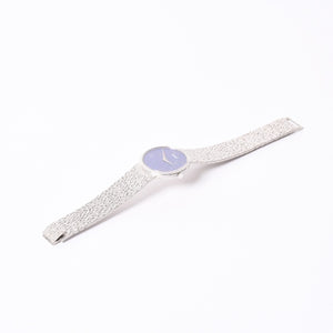 Very Good Condition PIAGET Watch Round Lapis Lazuli Dial Manual Winding 9633A68N Weight Approx. 90.17g Men's 18K White Gold Used 4a001785